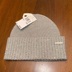 Michael Kors Beanie Gray Hat New MK Grey Hat Winter Sequin New